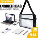 15.7 Inch Tool Bag-Transparent & Anti-static Cleanroom Engineer Bag for Work and Travelfabric shoulder straps