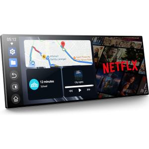 Volam 11'' Wireless Carplay Screen for Car Built-in Net-Flix YouTube Apps, Portable Touchscreen Car Stereo with Android Auto, Backup Camera, OTA Updates, Bluetooth, Voice Control, GPS Navigation,FM