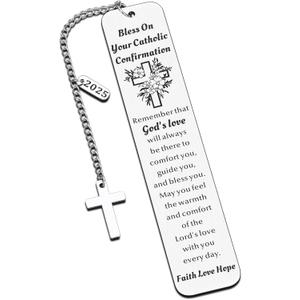3 x Confirmation Gifts for Teen Girls Boys, 2025 Baptism Favors, Catholic Confirmation Gifts, Religious Christian Gifts for Women, Confirmations Keychain for Teen Girl Boy, Christian Bookmark