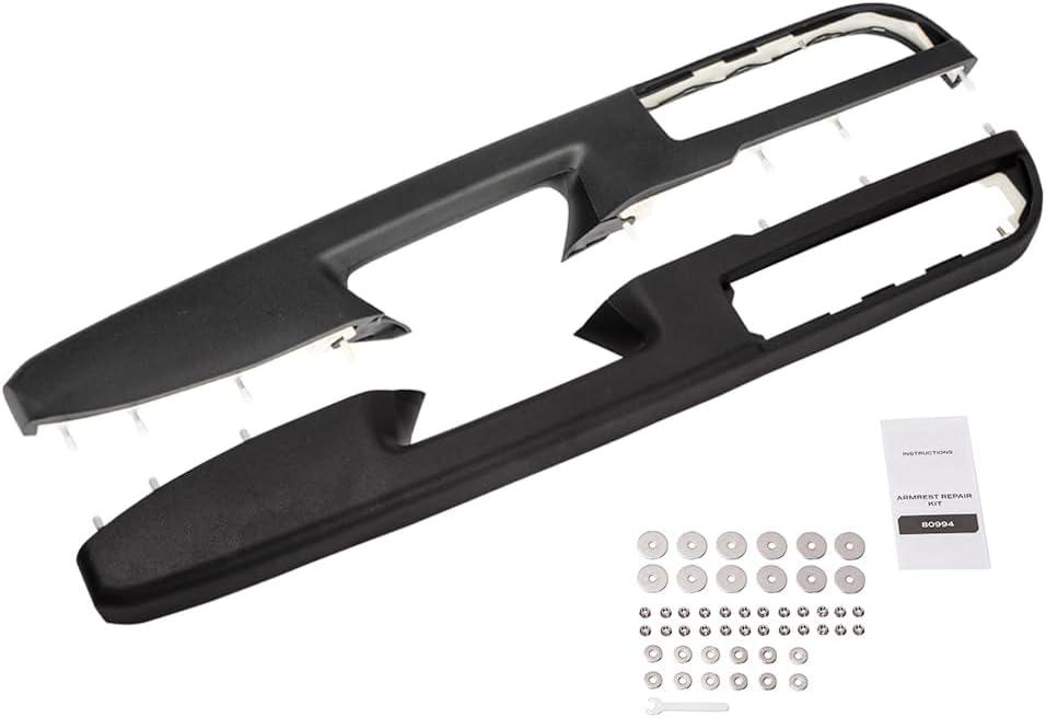 80994 Front Driver & Passenger Side Armrest Repair Compatible with Chevy Silverado Suburban Tahoe Avalanche Sierra Yukon 2010-2014 with Door Release Handle Above Armrest, Black 27 inch