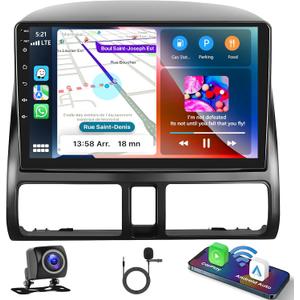 Podofo for Honda CRV 2002-2006 Wireless Apple Carplay Android Auto,9" Touchscreen Android Car Stereo Autoradio Head Unit with GPS Navigation HiFi WiFi Bluetooth RDS FM Backup Camera Mirror Link