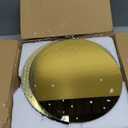Houseables Gold Mirror Centerpieces For Tables, Round Mirrors For Centerpieces, Mirrored Trays, Round Table Plate Tray, Circle, Glass Charger, Wedding, Center Piece, Small, Base, Candle, 10 Inch, 12PK