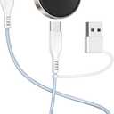 2 in 1 USB C/A Charging Cable for Samsung Galaxy Watch Charger60W Type C to C Fast Charging Nylon Braided Cord for iPhone 17 S25 Ultra Travel Essentials for Samsung Watch 8/7/Ultra/6 Classic/5 Pro/4