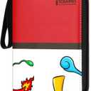 Card Binder 4-Pocket, 440 Pockets Card Album Holder with 55 Sleeves Red