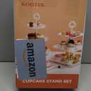 Kootek Dessert Cupcake Stand, 5pcs Dessert Table Display Set, 3 Tiered Cup Cake Holder Tower Stand Riser& Cookie Serving Trays for Wedding, Tea Party, Birthday, Baby Shower (Bright White)