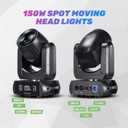 150W Moving Head DJ Lights LED Stage Light Mini Beam Spot 8 Gobos 8 Colors Stage Lighting DMX 512 12CH with Sound Activated for Wedding Live Show Disco Events Party(150W, 1)