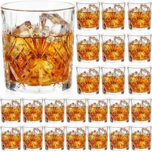 24 Pcs Old Fashioned Whiskey Glasses 12 oz, Elegant Crystal