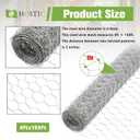 HOSTIC 4FTx150FT Chicken Wire Netting 2IN Mesh Galvanized Wire Hexagonal Fencing for Poultry Garden Fence Barrier