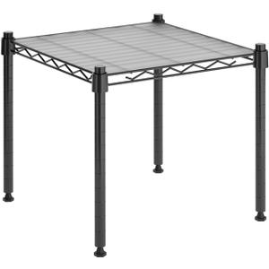 Whitmor 1 Tier Supreme Stacking Shelving Unit, Wire Metal Home Storage Organizer, 15" L x 14" W x 15" H, Black W/Liner
