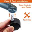 2 x Plastic Casters Set of 4, M8 Circlip Stem Caster Wheels 1 inch, Black Nylon Swivel Caster Wheels Replacement for Furniture, Office Chair, Table, Cabinet