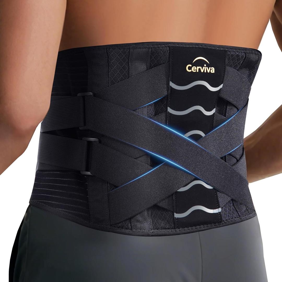 Back Brace Support Belt-Lumbar for Back Pain, Sciatica, Scoliosis, Herniated Disc Adjustable Support Straps-Lower Back Brace with Removable Lumbar Pad for Men & Women, Lumbar Support Belts for Work  (Large35.4-42.1))