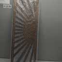 Burbell Horizontal Sun Wall Art, Boho Wooden Room Decor, 35"x12" Dark Brown, 35.4"L x 11.8"W