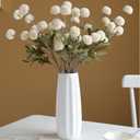 Artificial Flowers for Vases 20 Inch 10 Stems, Silk Dried Fake Mums Bouquet Indoor Faux Floral Arrangements for Decoration (White)