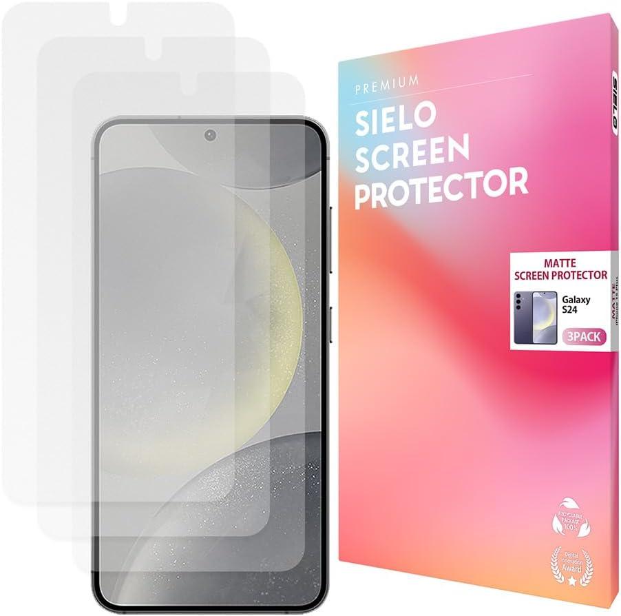 3 x SIELO [3PACK Matte Screen Protector for Samsung Galaxy S24 [Anti Glare, Anti-Scratch, Anti-Fingerprint, Smooth as Silk, Paperfeel, Eye Protection]
