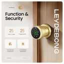 Leydebong Keyless Entry Fingerprint Door Knob, Smart Biometric Door Lock with Keypad Passcode Door Knob with Auto-Lock for Front Door, Bedroom, Gate & Office