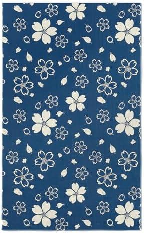 Waffle Microfiber Blue Kitchen Towels - Quick Dry, Absorbent, Reusable Cleaning Dish Towels, Lightweight Tea Towels & Hand Towels, Sustainable Decorative Cloth Dish Towels,30x18 Inches Asia Style