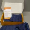 REVIX Microwave Booties for Cold Feet & Discomfort Relief, Heated Slippers for Women & Men with Moist Heat Therapy, Microwavable Foot Warmers for Home & Bed Use, Adjustable NonSlip Slippers (Navy Blue, Large)