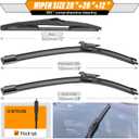 AUTOBOO 28"+28" Windshield Wipers with 12 Inch Rear Wiper Blade Replacement for Ford Focus 2012 2013 2014 2015 2016 2017 2018 -Original Factory Quality (Pack of 3)