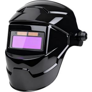 Auto Darkening Welding Helmet, True Color Welding Hood, 1/25000s Response Time, Arc Sensor, Solar Powered Welder Hood Mask, Suitable for TIG MIG STICK CUT GRIND