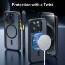 2 x ESR for iPhone 15 Pro Max Case, Translucent Matte Case, Compatible with MagSafe, Military-Grade Protection, Classic Series, Frosted Black