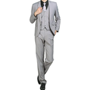 Men' 3 Piece Solid Color Suit Set Single Breasted Slim Jacket Vest Pants Formal Business Wedding Prom Blazer Sets Small
