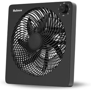HOLMES 10" Personal Fan, Rechargeable Battery, 3 Speed Settings, Lightweight and Portable, USB Cable, Carrying Handle, Home and Office, Black Finish