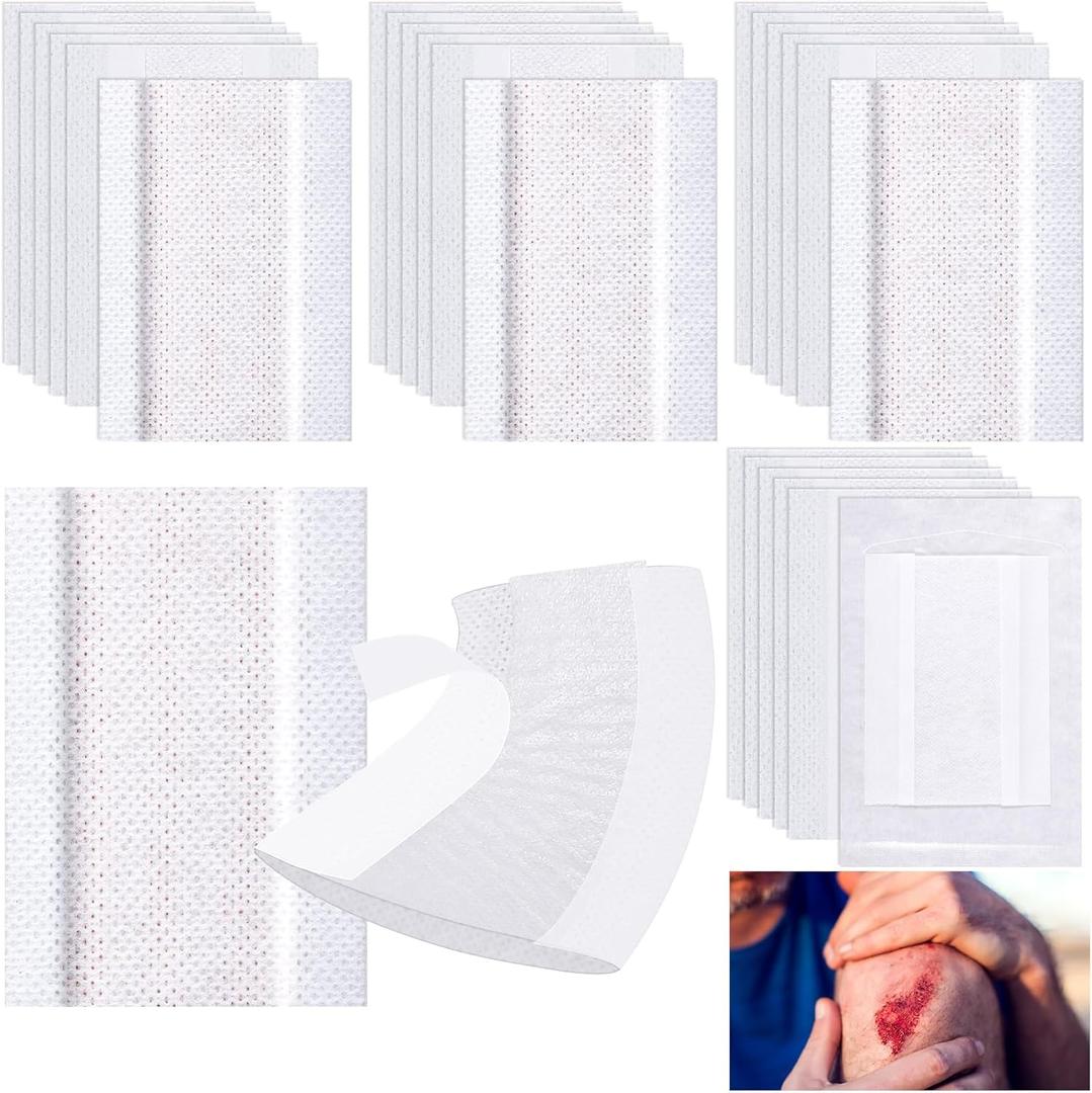 Colingmill 150 Pcs Non-Stick Pads with Adhesive Tabs Easy Removal Breathable Gauze Pads 3" x 4" Non-Adhesive Wound Dressing Highly Absorbent Gauze Bandages for Wounds Individually Packaged