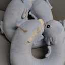 Niuniu Daddy Blue Axolotl Kids Travel Pillow Road Trip Essentials for 3-8 Y/O, Soft Memory Foam Kids Neck Pillow for Airplane Car Travel Portable Cervical Pillow with Boys Girls for Long Trip