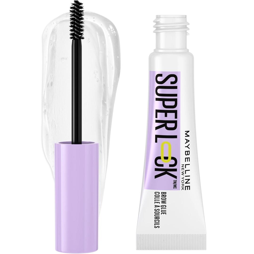 Maybelline Super Lock Brow Glue Eyebrow Gel, Lightweight Brow Gel For Up To 24HR Hold, Clear, 1 Count (0.23 Fl Oz (Pack of 1))