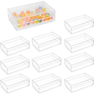 12 PCS Clear Acrylic Box with Lids 4.3 x 2.7 x 1 Inch Storage Candy Box Containers Mini Rectangle Clear Plastic Gift Box for Display Jewelry Wedding Party Favors Treats Coin Accessories