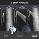 Veken 11.8" Rain Shower Head with Handheld, High Pressure Handheld Shower with Multi Spray Modes, Rainfall Combo with Metal Extension Arm, Detachable Dual Showerhead, Bathroom Decor, Chrome Silver