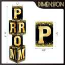 Jetec Prom Column Boxes 2026 Prom Sign Decorations Standup Photo Booth Backdrop Cardstock Boxes Night Decor with Letters Card Stock for Graduation Party, 12 x 45 in (Gold/Black)
