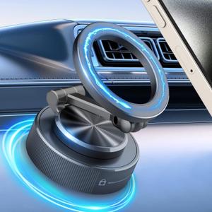 Car Phone Holder for Magsafe [Strongest Suction & Magnetic] 360 Adjustable Car Phone Mount,Cell Phone Holders for Your Car for All Smartphones & All Car Models