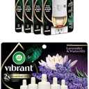 Bundle of Air Wick Advanced Plug In Scented Oil Warmer, Advanced Gadget, Home Air Freshener (Pack of 4, Refills Sold Separately) + Vibrant Plug in Scented Oil Refill, 5ct, Lavender & Waterlily