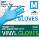 Supmedic Vinyl Disposable Exam Gloves, 4Mil Powder-Free Latex-Free Food Grade Cooking Cleaning Medical Glove Blue 100&1000 Ct