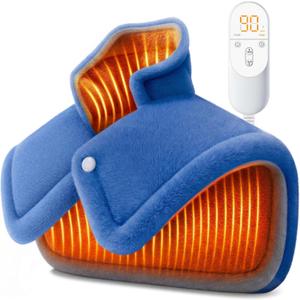 Mothers Day Gifts for Mom, Heating pad for Neck, Back, Shoulder, 3X Deeper Pain Relief, Ideal Gifts for Women, Wife, Fathers Day, Christmas, Birthday, 4 Auto-Off, Machine Washable, 6 Heat Settings (Blue/Gray)