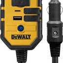 DEWALT DXAEPI140 Power Inverter 140W Car Converter: 12V DC to 120V AC Power Outlet with 25W USB Type C and 15W USB Type A Ports