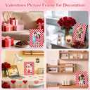 PETCEE Love Picture Frame for Couples - Valentines Day Picture Frame Unique Gift Red and White Heart Design Romantic Valentine's Day Gifts for Him Her Wedding Anniversary Birthday Family Decorations