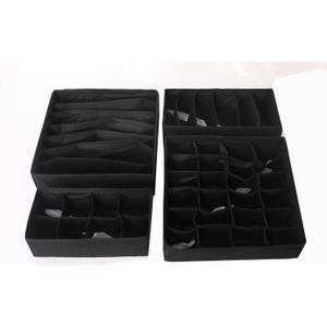 Yukihira Underwear Storage Box Four-piece Set Socks Storage Box Bra Organizing Box (Oxford cloth + PP board)
