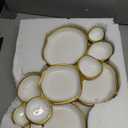 Clustered Serving Bowl, Nine-Grid Design Gold Charcuterie Tray, Elegant Snack Platter, Multipurpose Entertaining Centerpiece for Parties, Appetizers, Nuts, Fruit (White), Large