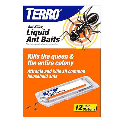 TERRO T300B Liquid Ant Killer Bait Stations 12Pack  Indoor Ant Traps with Borax Formula, Kills the Queen & the Entire Colony