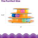 Catstages Tower of Tracks Cat Toy 3-Level Track Tower with 6 Balls, Interactive Cat Toy for Indoor Enrichment