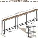 102 Inch Extra-Long Narrow Console Table with Charging Station (2 Outlets + USB-C), Sofa Table,Behind Couch Table with 3-Tier Storage Shelves for Entryway & Small Spaces (Rustic Brown), 102.4 Inch