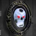 [ Motion Activated & Light Sensor Design ] Halloween Animatronic Talking Haunted Mirror with Creepy Sound and Light, Scary Halloween Decorations Indoor Wall Mounted Magic Mirror Horror Prop Decor