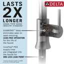 Delta Faucet Modern Single Hole Bathroom Faucet, Single Handle Bathroom Faucet Chrome, Bathroom Sink Faucet, Drain Assembly, Chrome 559LF-PP