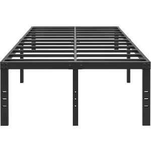 20 Inch California King Size Bed Frame, No Box Spring Needed, Heavy Duty Black Metal Platform Mattress Foundation with Steel Slats, Non-Slip Noise Free Easy Assembly, Large Storage