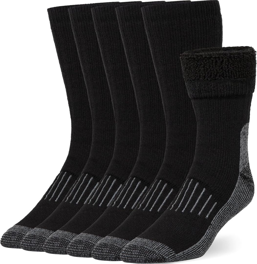 COZIA Merino Wool Socks for Men and Women Warm thermal Boot Hiking Socks 3 Pairs (Medium-Large, A52-black (3 Pairs))