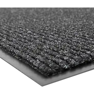 Notrax 109 Brush Step Carpeted Indoor/Outdoor Entrance Mat for Home or Office, 4' x 6', Absorbent Slip Resistant Heavy Duty Entry Mat, Charcoal, 109S0046CH