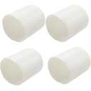 4 x 4Pcs Rubber End Caps ID 44mm (1-3/4 inch) White Flexible Protective Caps Soft Elastic Dustproof Cover for Rod Tube Screw Bolt