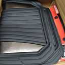 Motor Trend ChromeTech Car Floor Mats Full Set - Durable Rubber Floor Mats for Cars with Two Tone Accent, All Weather Interior Protection for Front and Rear with Non-Slip Backing, Gunmetal Chrome